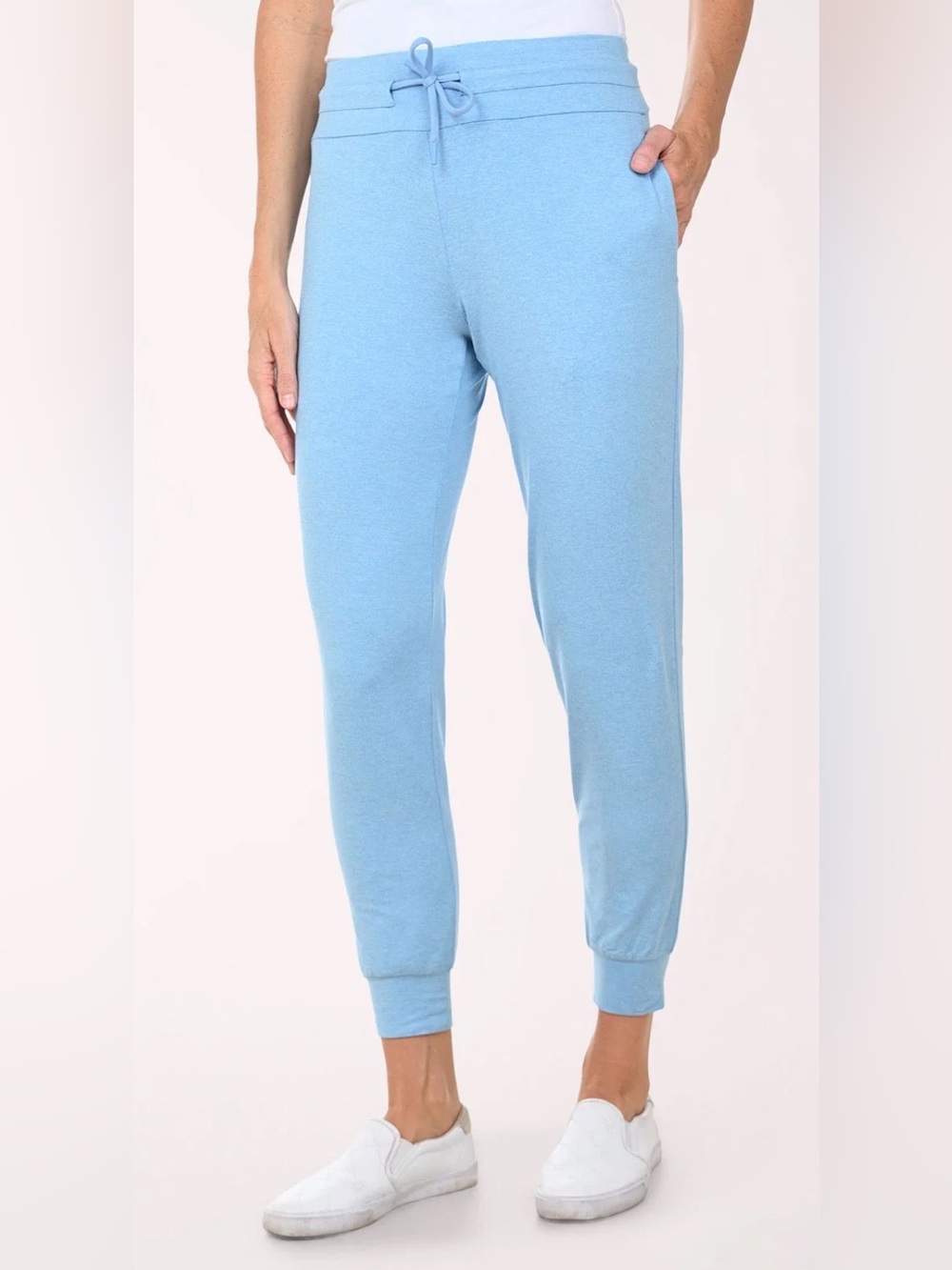 NWT IBKUL Women’s  IBKomfortable Jogger Pant Chambray Light Blue Small